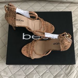 Cork Ankle Strap Heels by Bebe